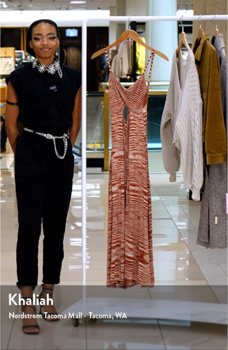 Isabela Stripe Cutout Twist Detail Midi Dress, sales video thumbnail