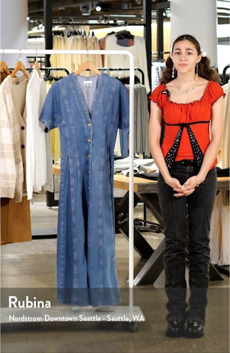 Future Button Front Organic Cotton Blend Denim Maxi Dress, sales video thumbnail