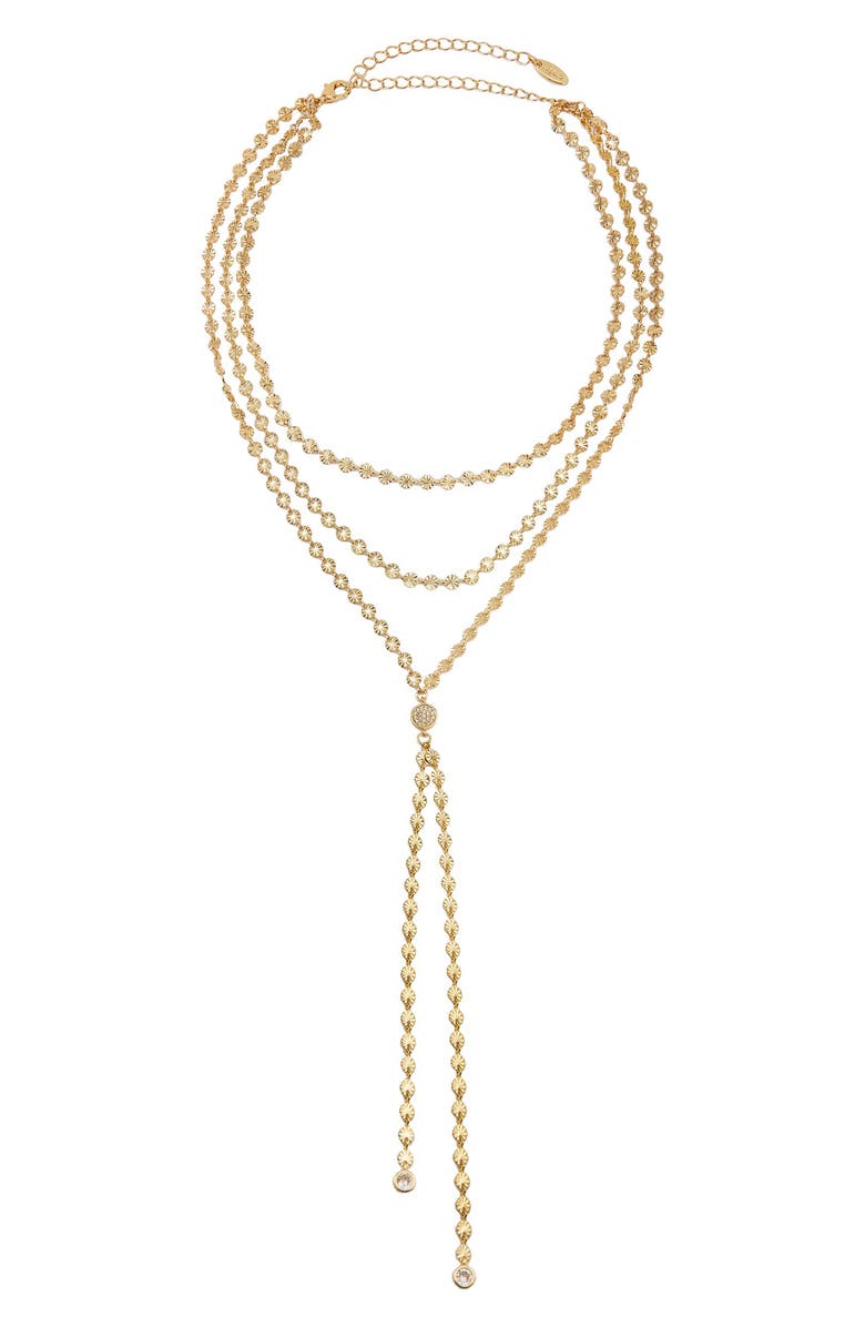 Ettika Multistrand Y-Necklace, Main, color, Gold