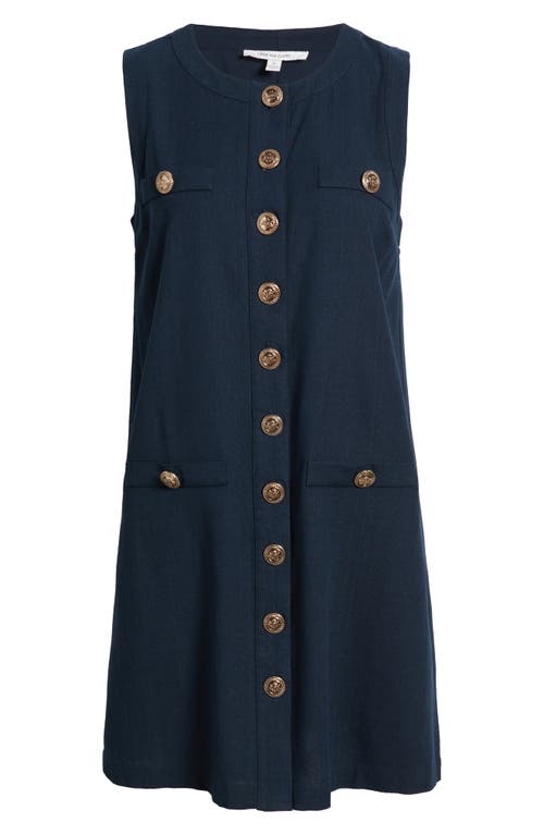 Zoe And Claire Sleeveless Button Down Shirt Dress