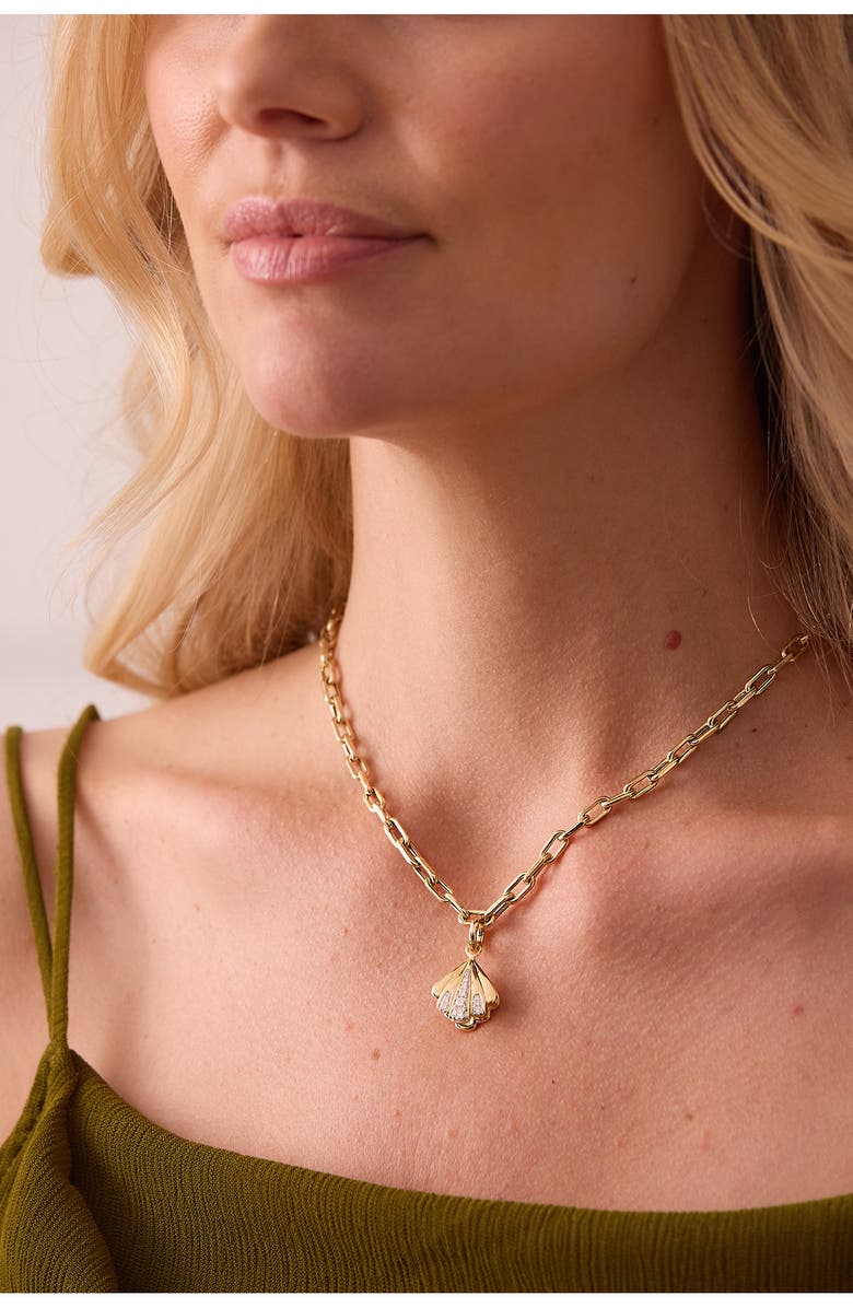 Sara Weinstock Papua Diamond Sea Shell Charm, Alternate, color, Yellow Gold