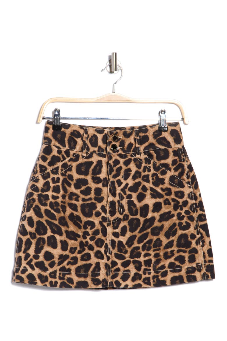 Chloe Animal Print Miniskirt, Alternate, color, WASHED LEOPARD