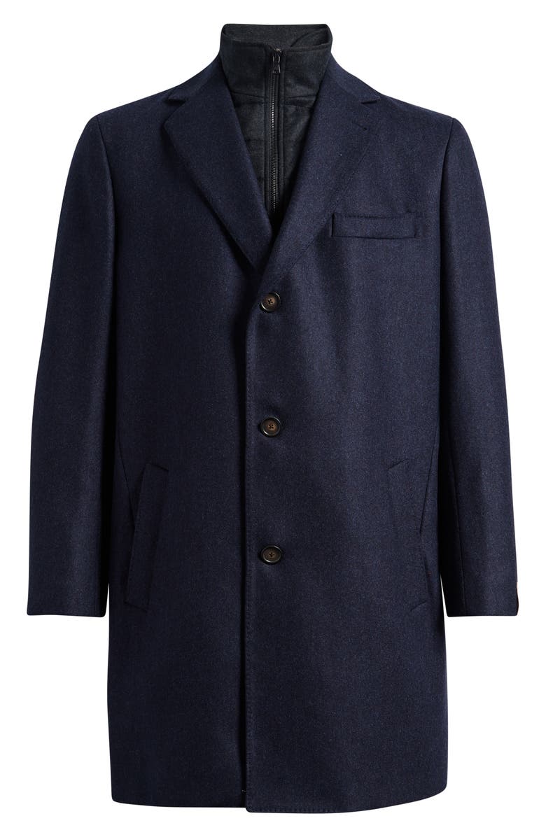 Jack Victor Delroy Wool Topcoat, Main, color, Navy