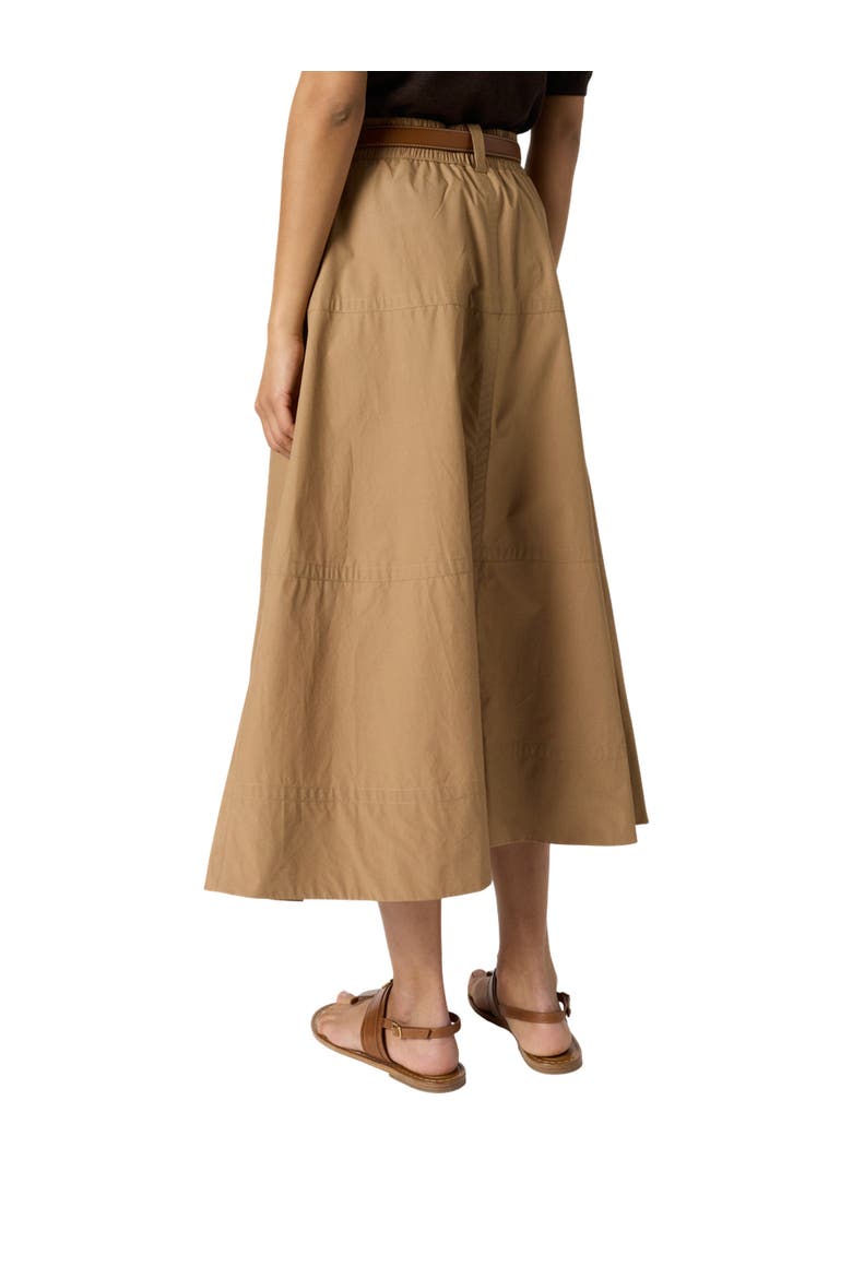 Jina High Waist A-Line Midi Skirt, Alternate, color, Caramel