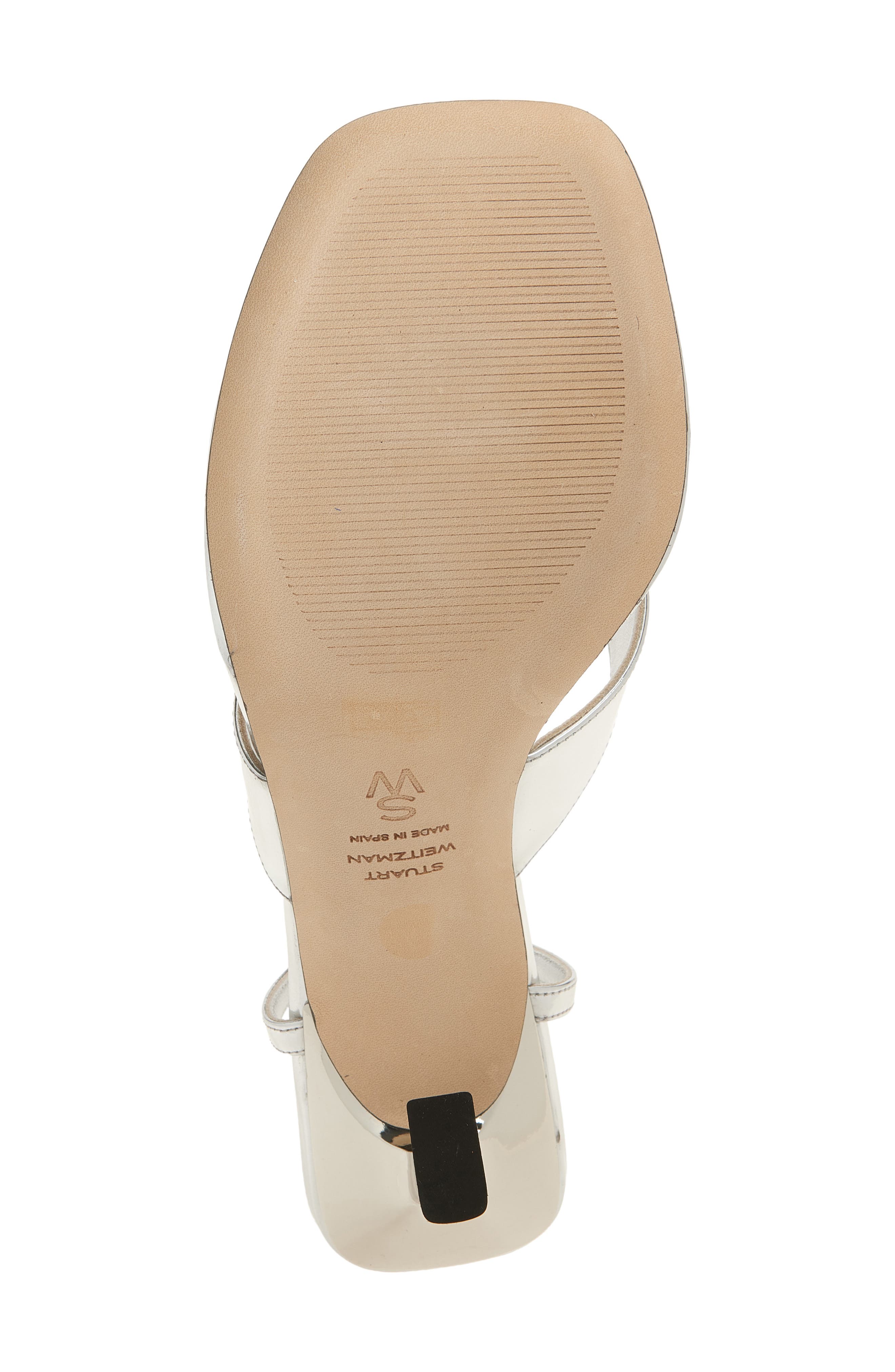 Stuart Weitzman Vinnie Wrap 85 Sandal, Alternate, color, Silver Specchio