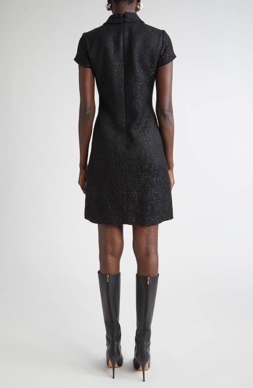 St John St. John Metallic Tweed Shirtdress In Black
