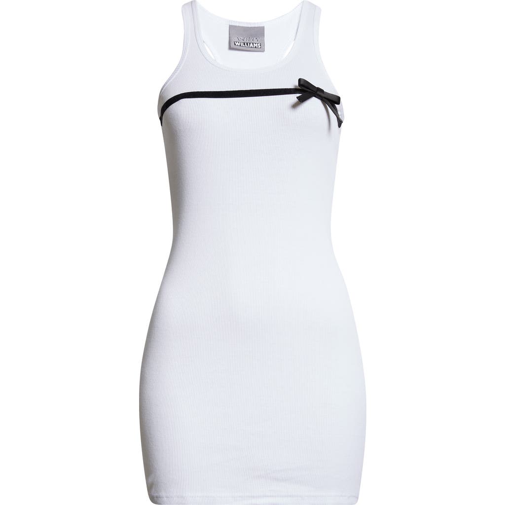 ASHLEY WILLIAMS ASHLEY WILLIAMS BOW DETAIL RIB TANK MINIDRESS