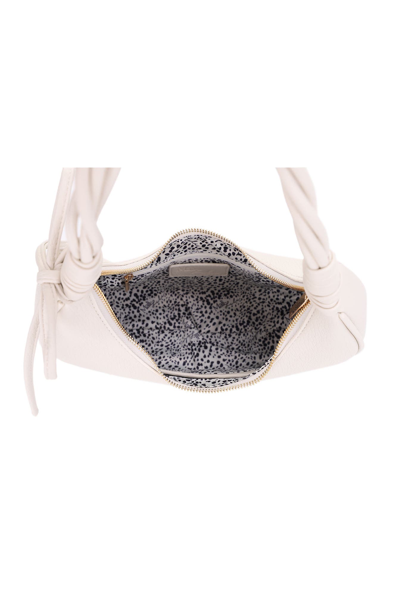 Mali + Lili Brianna Soft Bow Faux Leather Crescent Shoulder Bag, Alternate, color, Ivory