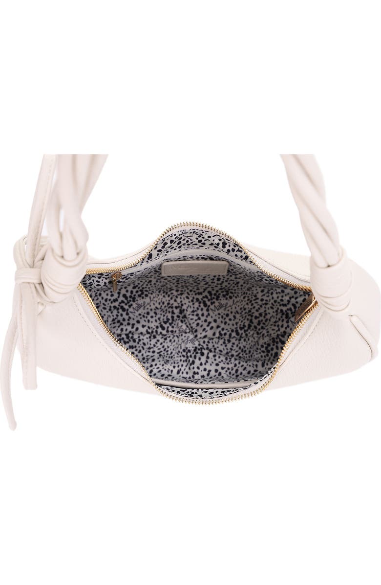 Mali + Lili Brianna Soft Bow Faux Leather Crescent Shoulder Bag, Alternate, color, Ivory
