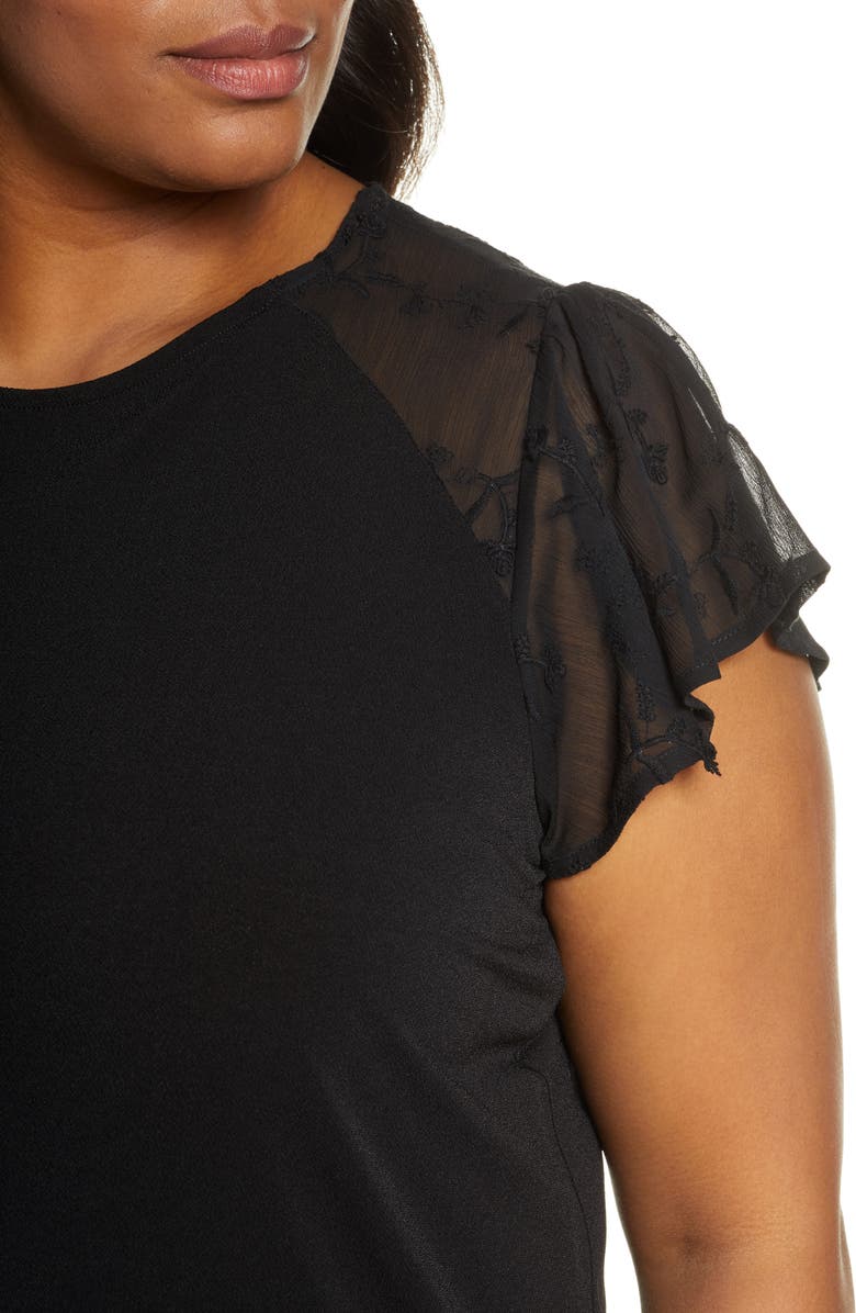 CeCe Flutter Sleeve Crepe Blouse, Alternate, color,