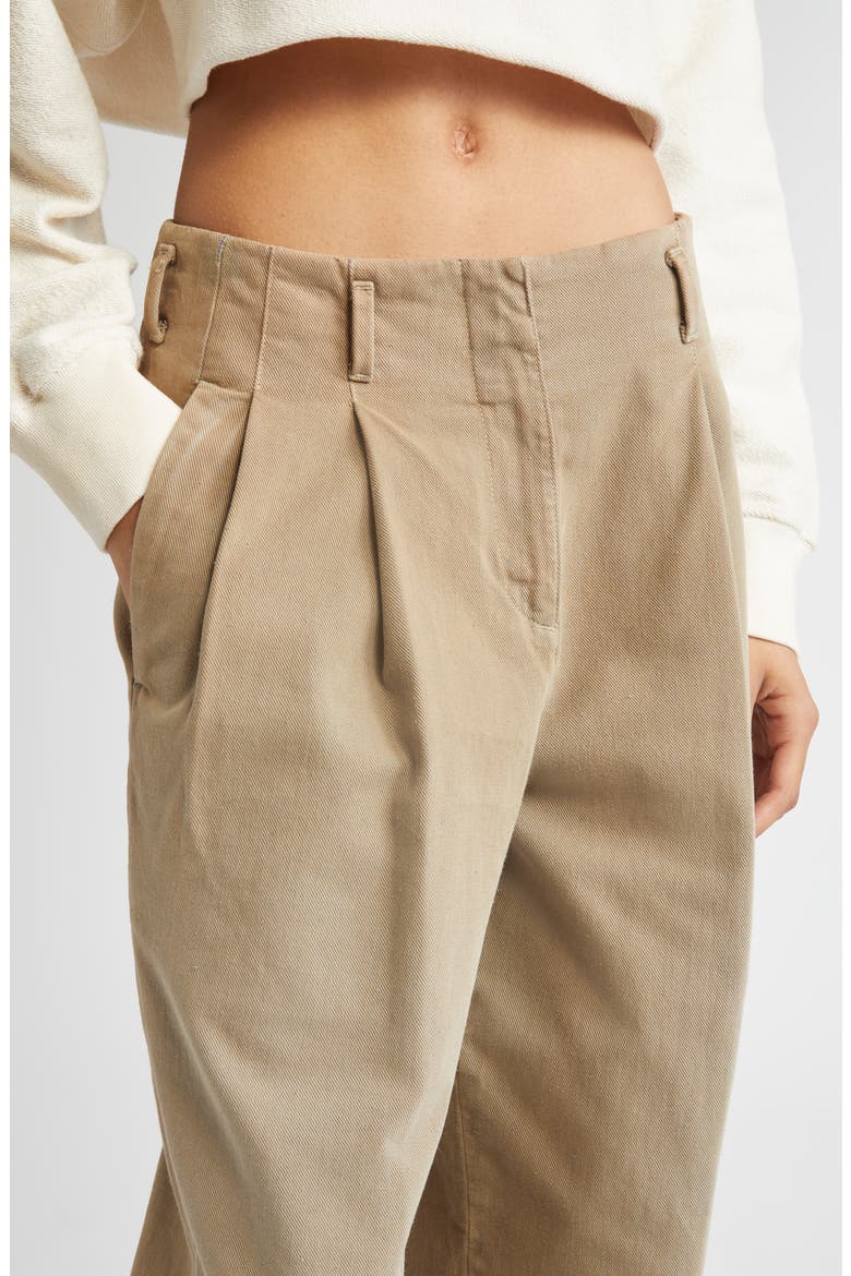 Journey Hollywood Waist Twill Wide Leg Pants, Alternate, color, PALE KHAKI