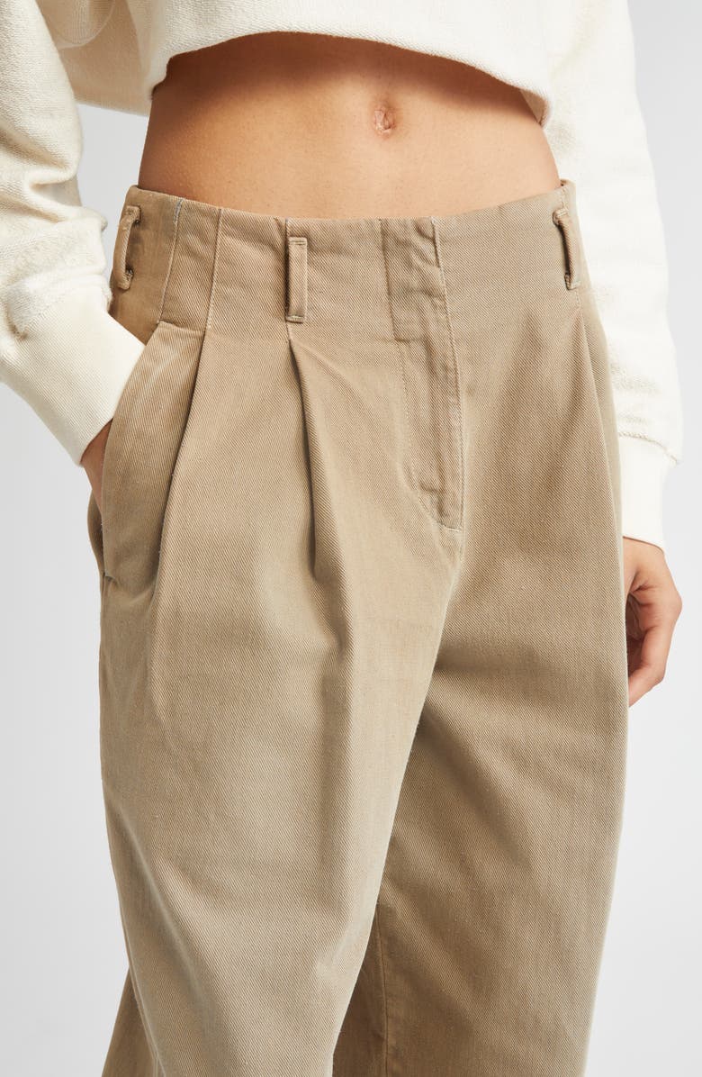 Golden Goose Journey Hollywood Waist Twill Wide Leg Pants, Alternate, color, Pale Khaki