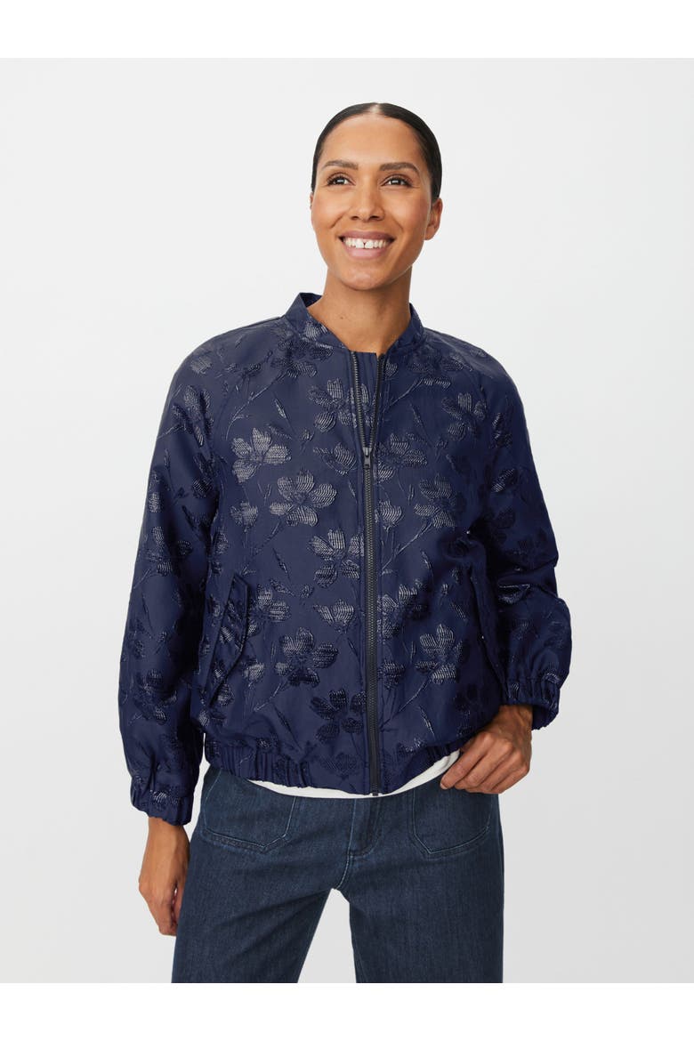 MaJossana Jacquard Bomber Jacket, Main, color, Navy Blazer