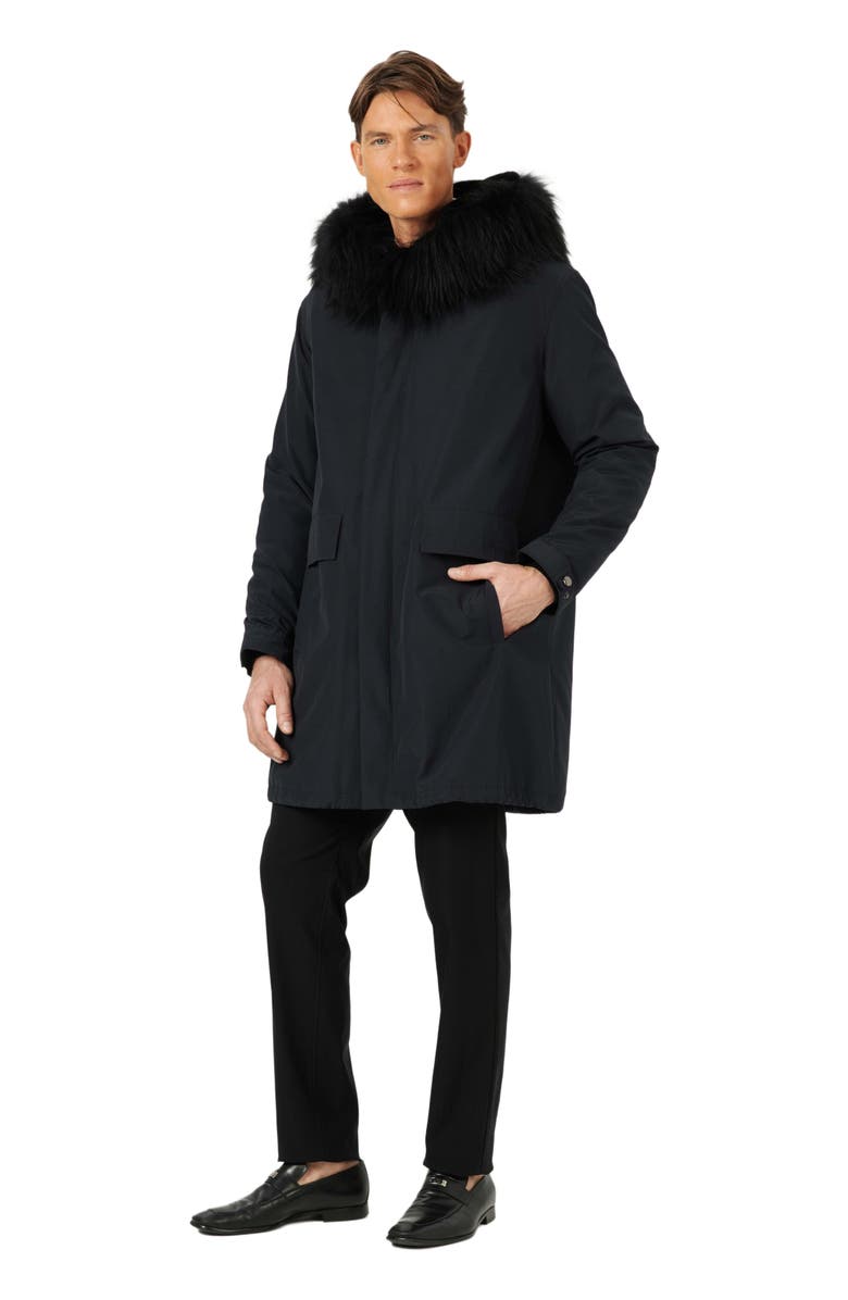 GORSKI Parka With Shearling Lamb Trim, Alternate, color, Black/Black
