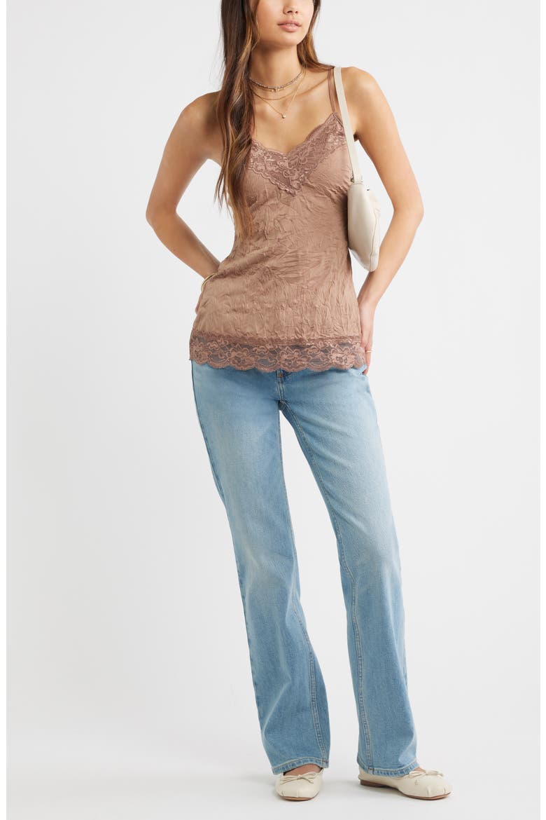 Knit Crinkle Camisole, Alternate, color, BROWN FRESCO