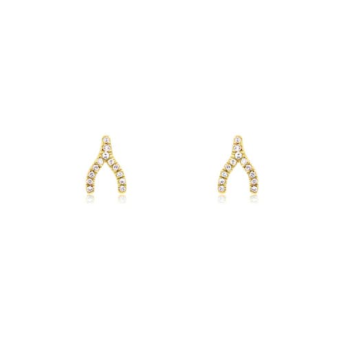 The Lovery Fine Jewelry Diamond Wishbone Stud Earrings In Gold