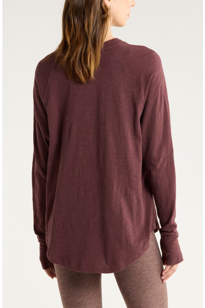 Relaxed Washed 2.0 Long Sleeve Slub Tee, Alternate, color, BURGUNDY FUDGE