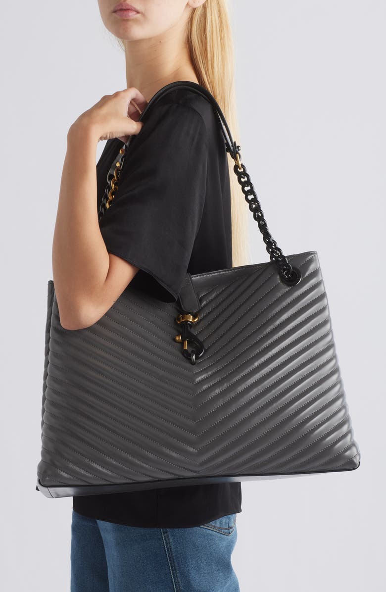 Rebecca Minkoff Edie Chevron Quilted Tote Bag, Alternate, color,