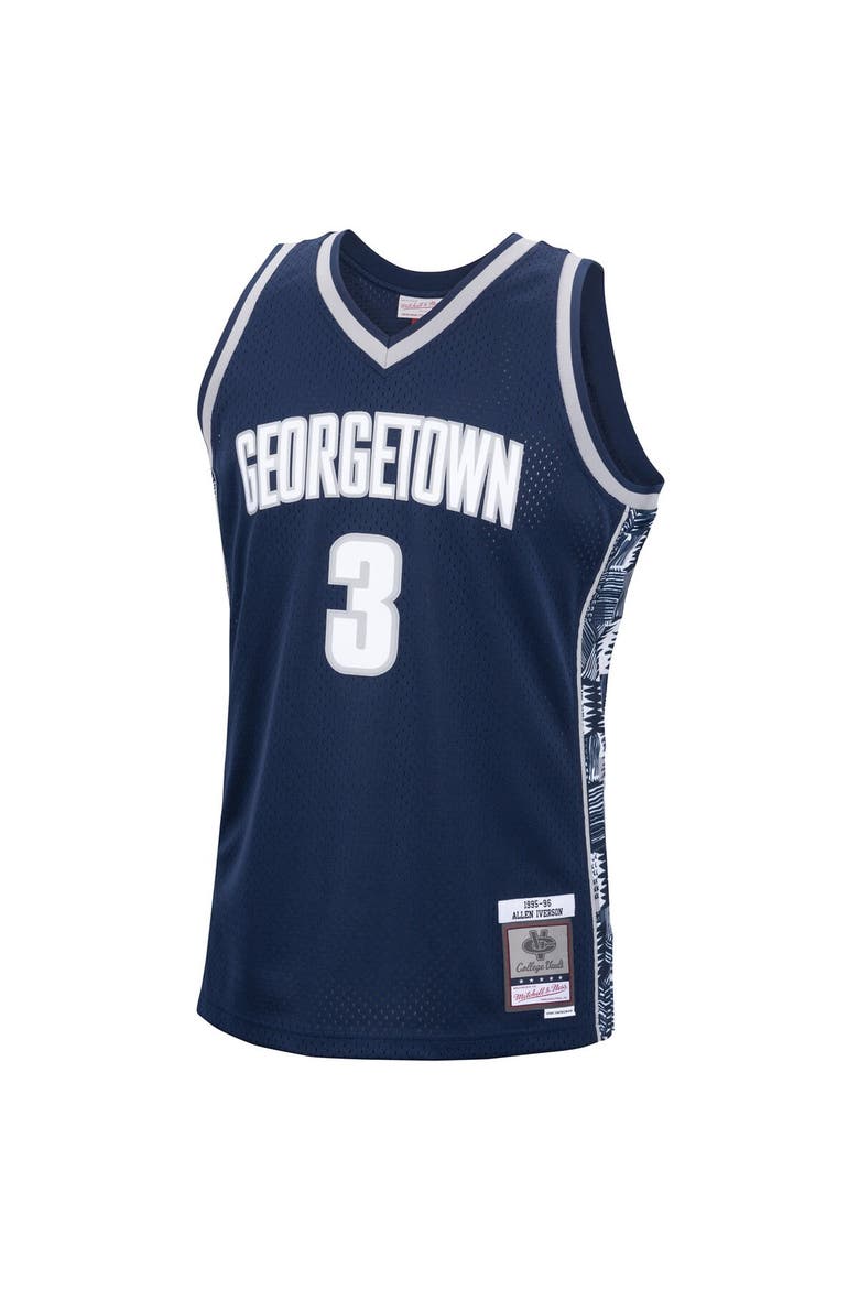 Men's Mitchell & Ness Allen Iverson Navy Georgetown Hoyas 1995/96 Swingman Replica Jersey, Alternate, color, Navy