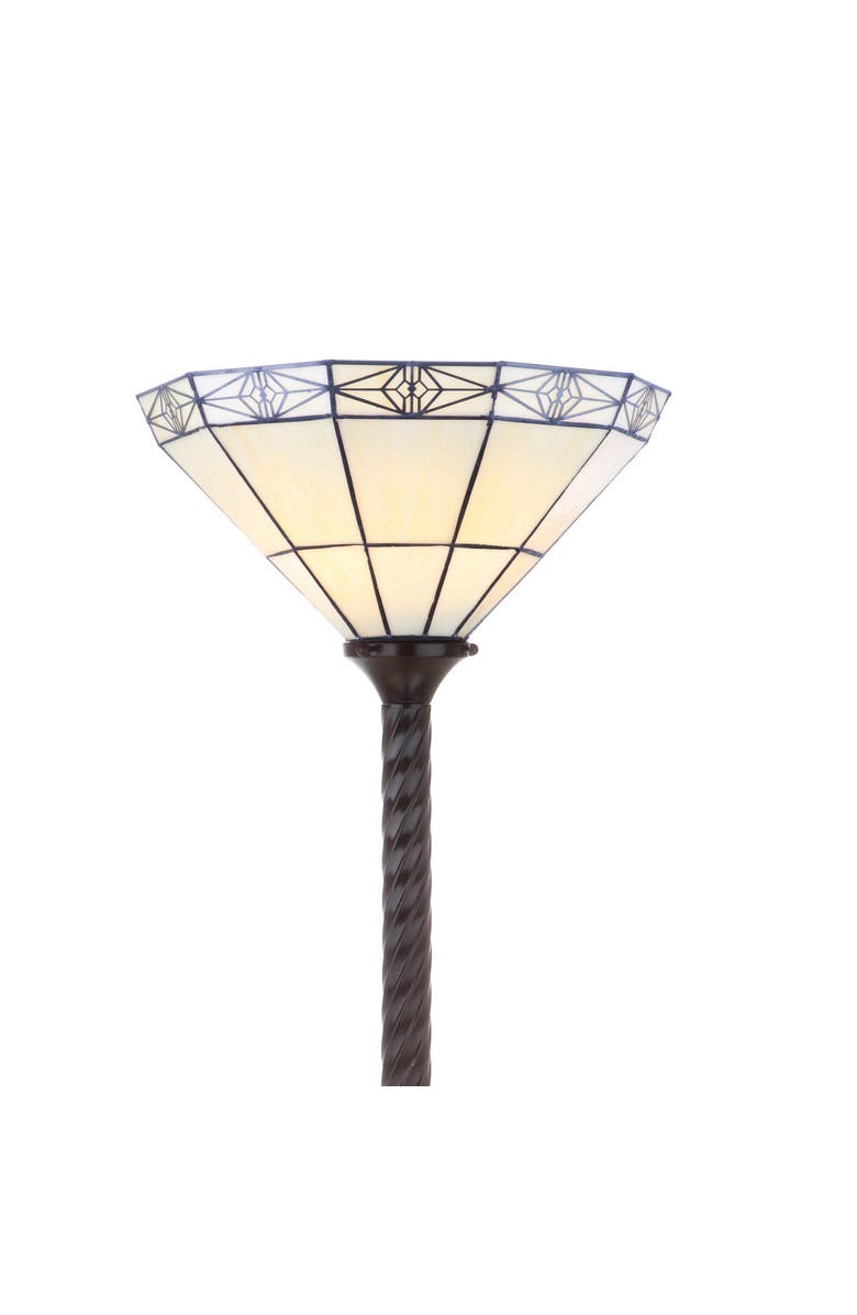 JONATHAN Y Moore Tiffany-Style 68.57" Torchiere LED Floor Lamp, Bronze, Main, color, Bronze