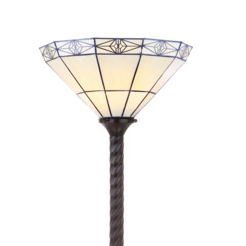 Moore Tiffany-Style 68.57" Torchiere LED Floor Lamp, Bronze