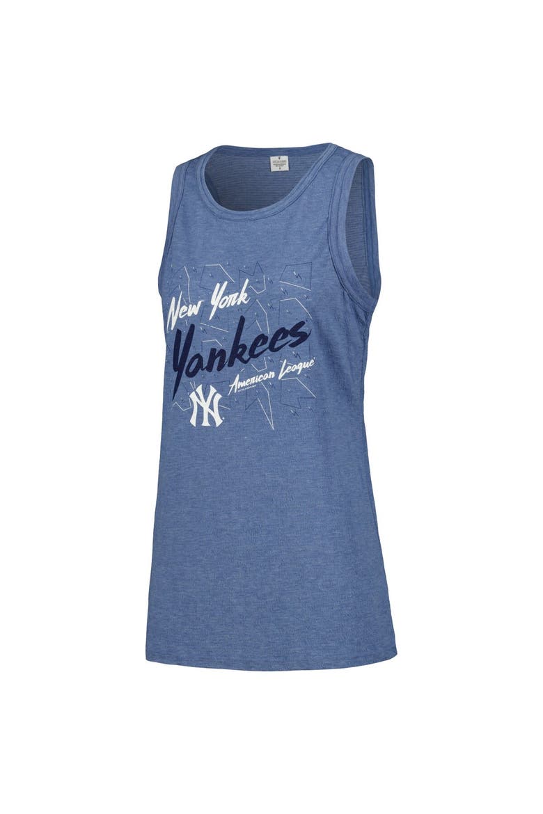 Women's Soft as a Grape Navy New York Yankees Gauze High Neck Tank Top, Alternate, color, Navy