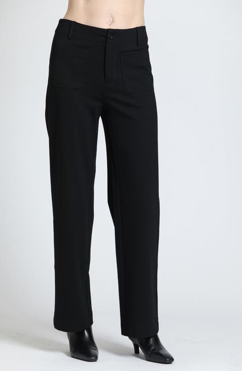 Patch Pocket Wide Leg Pants