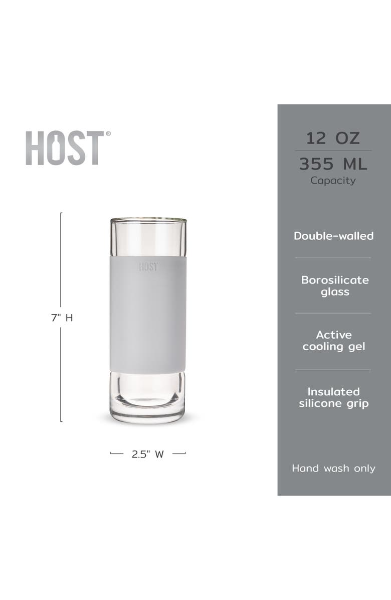 HOST Glass FREEZE Highball Cooling Cups Set of 2, Alternate, color, Gray