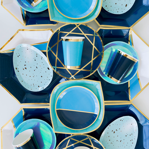 Jollity & Co . The Markle Blue And Gold Dessert Plates In Multi
