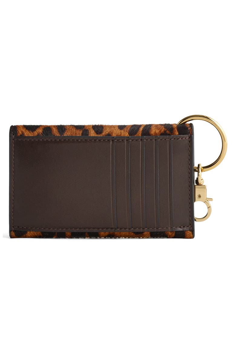 The Zip Leather Card Case Wallet, Alternate, color, CARAMEL MULTI