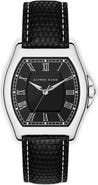 Alfred Sung Heritage Tonneau Leather Strap Watch, 27mm x 45mm