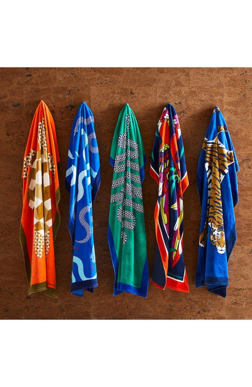 Jonathan Adler Eden Beach Towel In Serpent Chic Blue