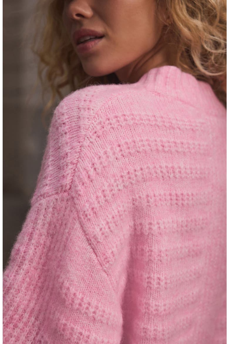 V-Neck Ribbed Sweater, Alternate, color, PINK