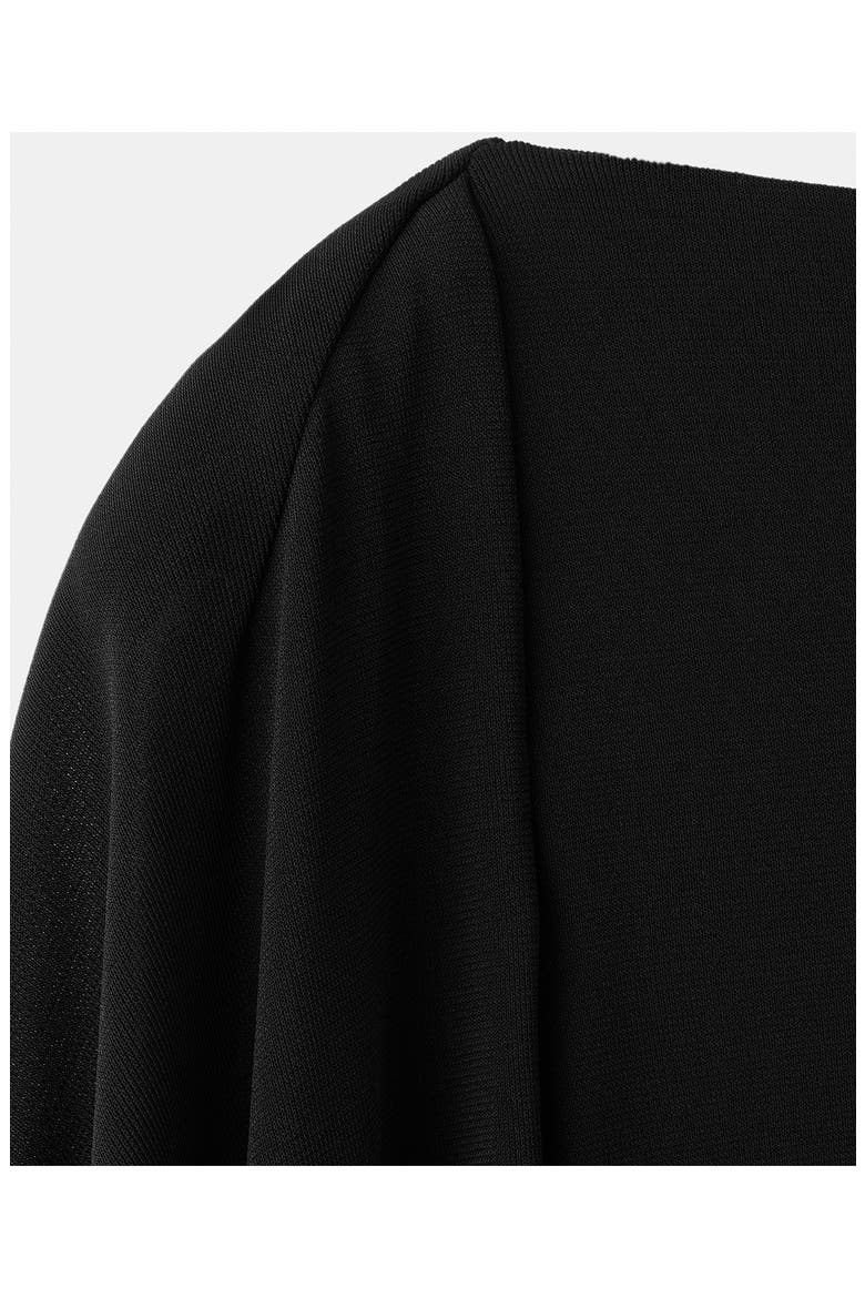 Asymmetric Cape Dress, Alternate, color, BLACK