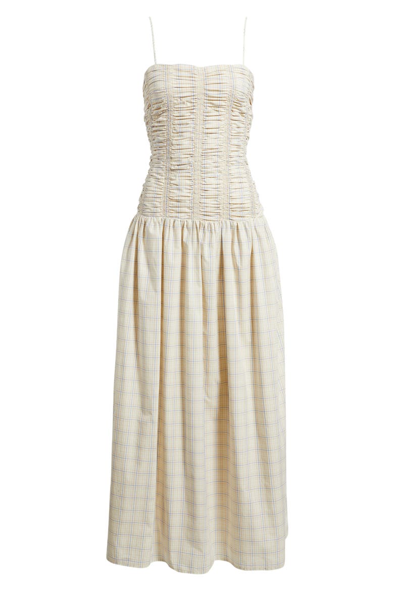 Mira Cotton Maxi Dress, Alternate, color, FLOOR CHECK-ANTIQUE WHITE