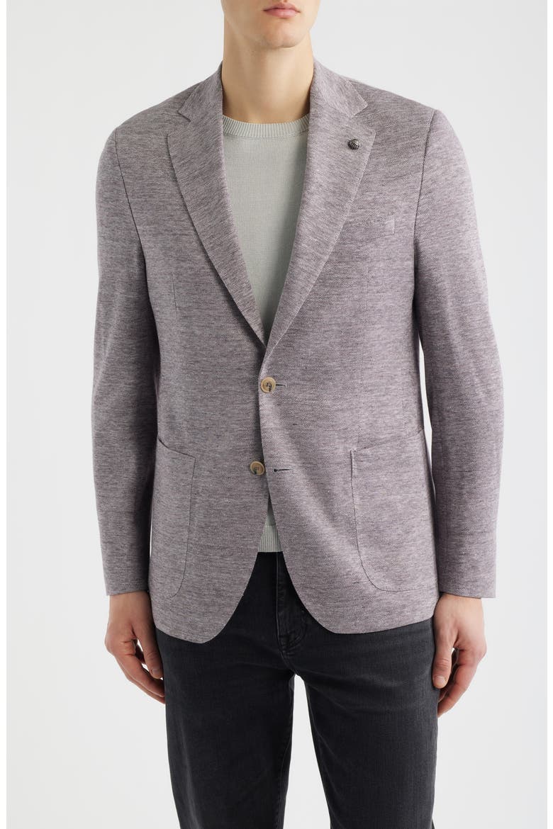 Hartford Mauve Mélange Knit Linen & Wool Blend Sport Coat (Men