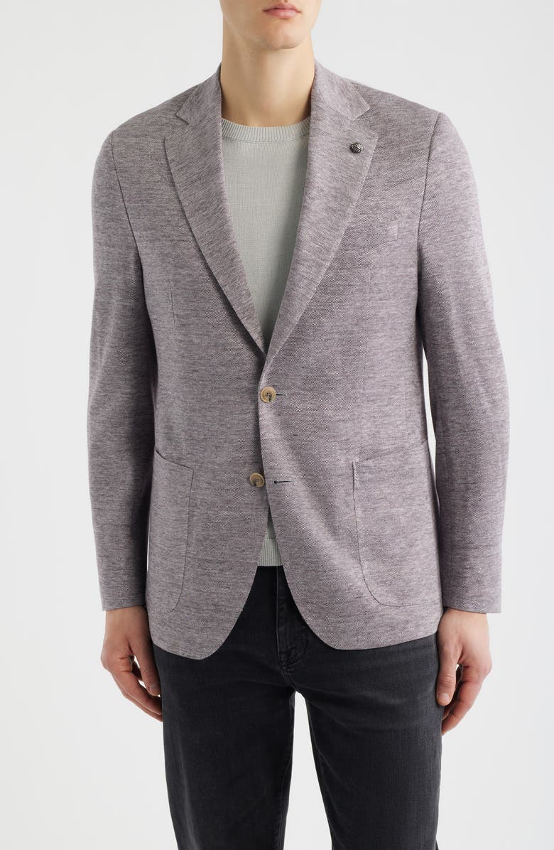 Jack Victor Hartford Mauve Mélange Knit Linen & Wool Blend Sport Coat, Main, color, Mauve