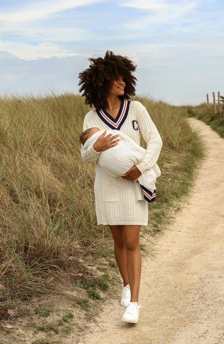 Cache Coeur Nautical Maternity/Nursing Sweater Dress, Alternate, color, 