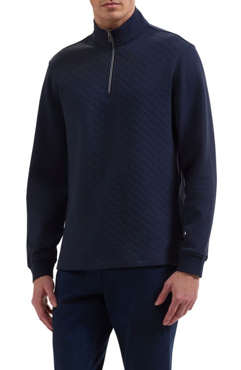 Diamond Quilted Quarter Zip Pullover