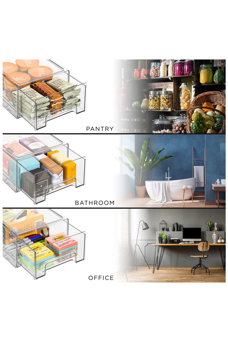 Set of 6 Pull-Out Fridge Storage Drawers, Alternate, color, NO COLOR