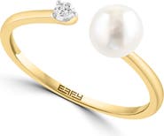 EFFY Akoya Pearl & Diamond Open Band Ring