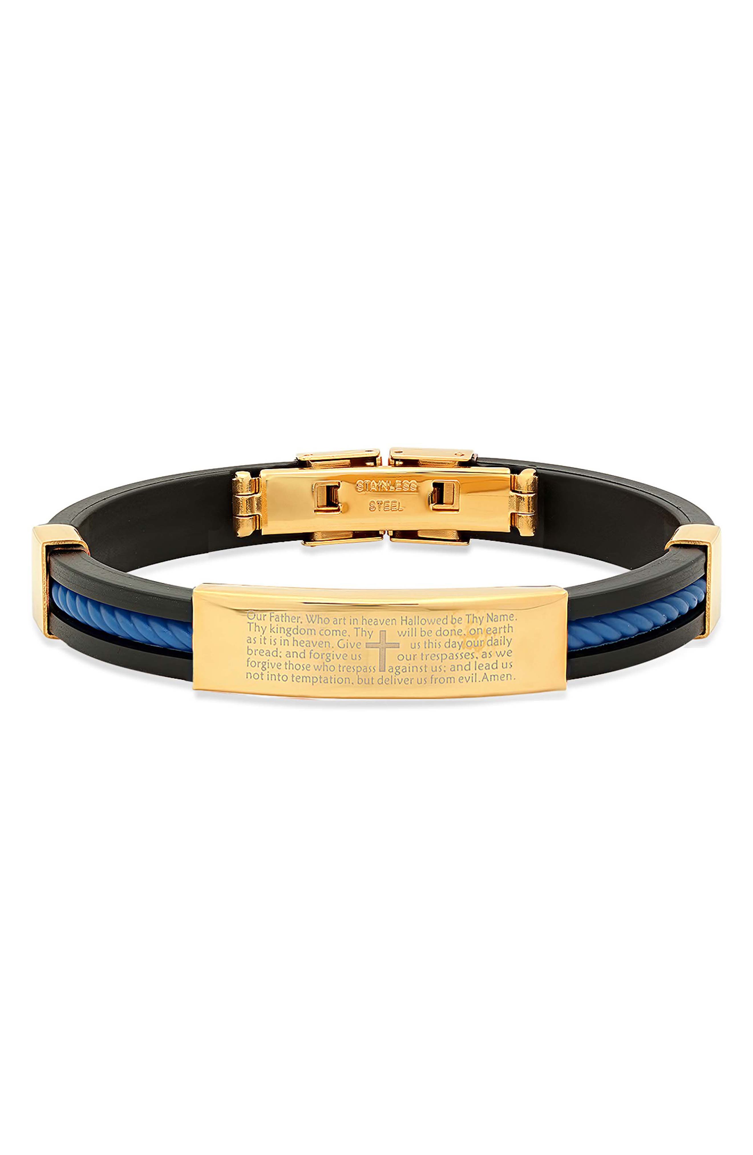 Men's Lord's Prayer 18k Gold Plated Bracelet
