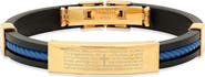 STEELTIME Men's Lord's Prayer 18k Gold Plated Bracelet