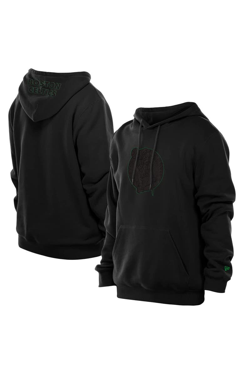 New Era Men's New Era Black Boston Celtics Tonal Color Pop Premium Pullover Hoodie, Alternate, color,