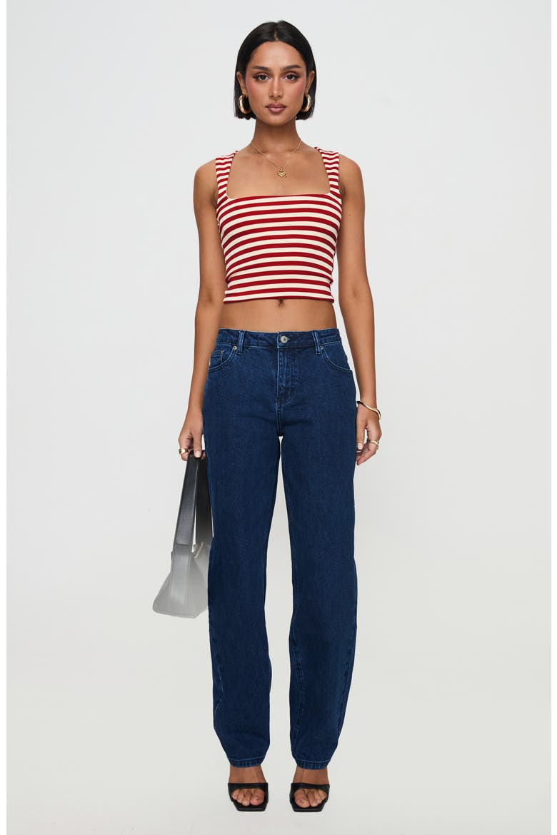 Back in Time Stripe Crop Top, Alternate, color, RED