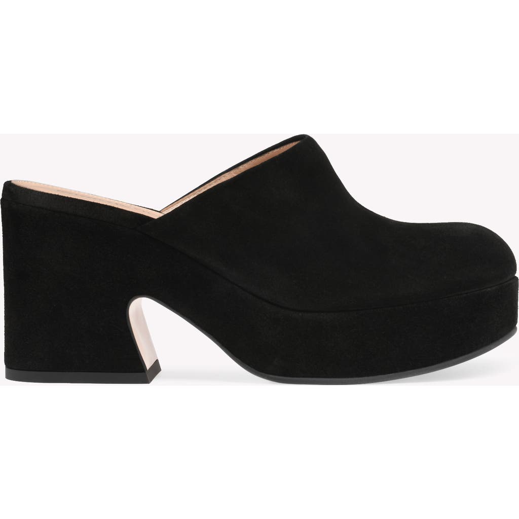 Gianvito Rossi Lyss Suede Platform Clogs In Black
