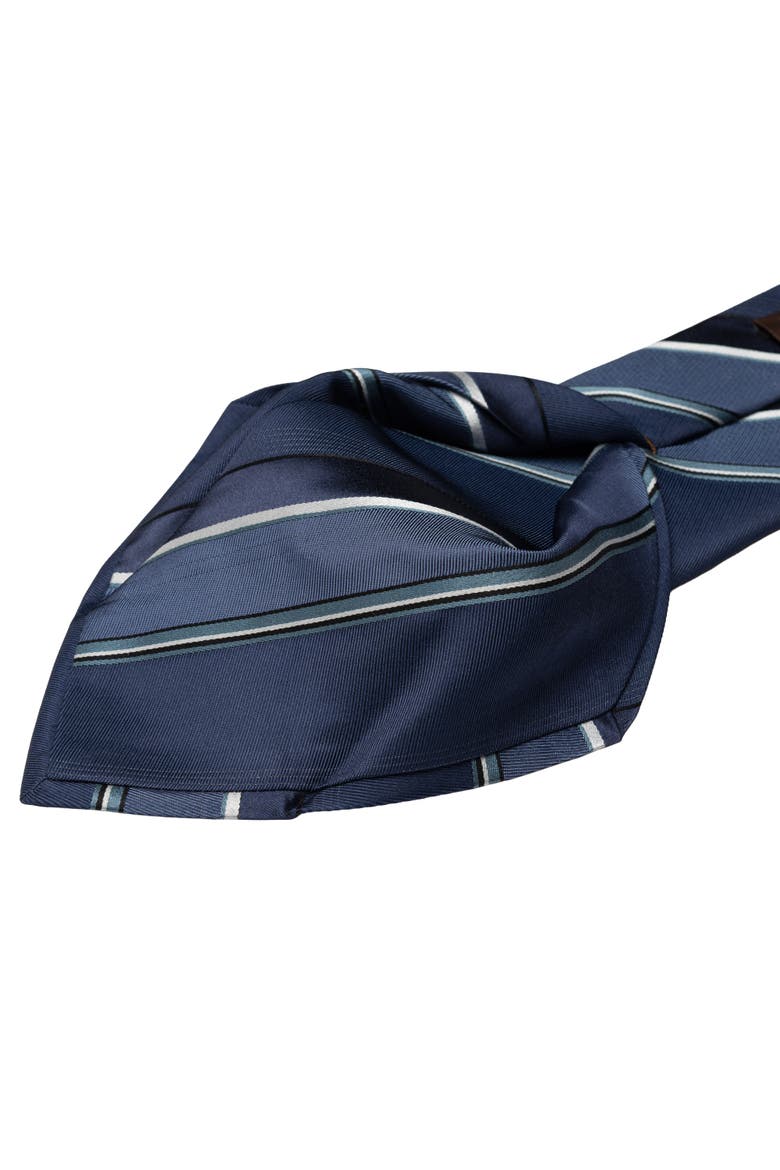 Rufino - Extra Long Silk Jacquard Tie for Men, Alternate, color, Marine Blue