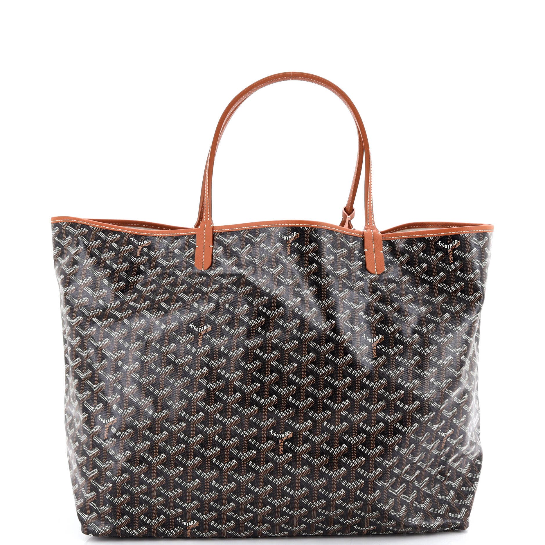 Pre-Owned Goyard Saint Louis Tote Coated Canvas GM, Main, color, Brown