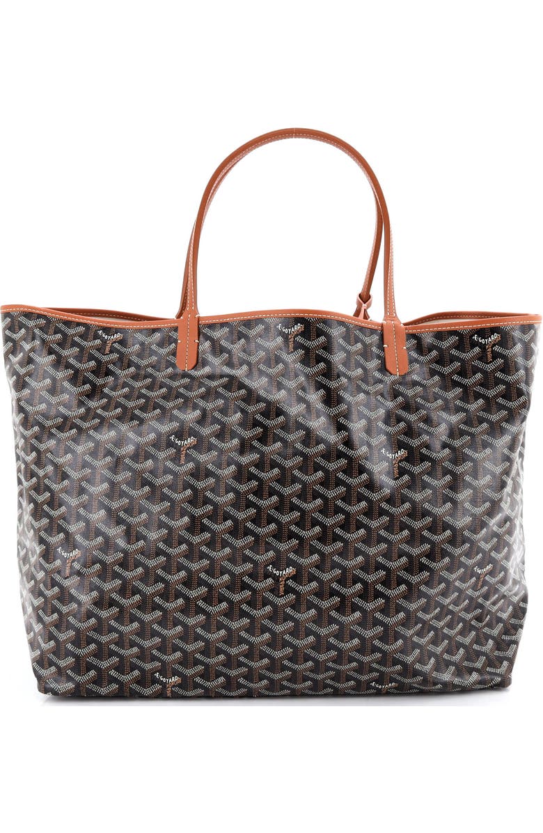 Pre-Owned Goyard Saint Louis Tote Coated Canvas GM, Main, color, Brown