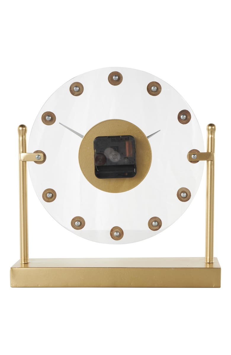 VIVIAN LUNE HOME Modern Black Metal Clock, Alternate, color, Gold